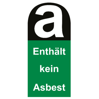 Aufkleber enth&auml;lt KEIN Asbest 22cm