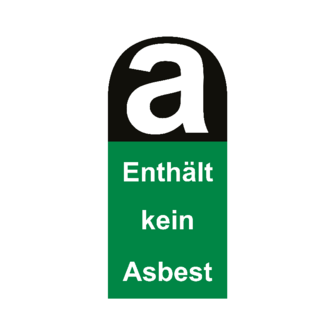 Aufkleber enth&auml;lt KEIN Asbest 11cm