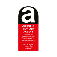 Aufkleber Achtung enth&auml;lt Asbest 11cm